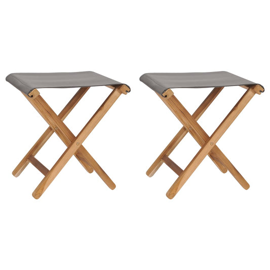 Stoelen inklapbaar 2 st massief teakhout en stof donkergrijs is nu te koop bij PeponiXL, paradijselijk wonen!