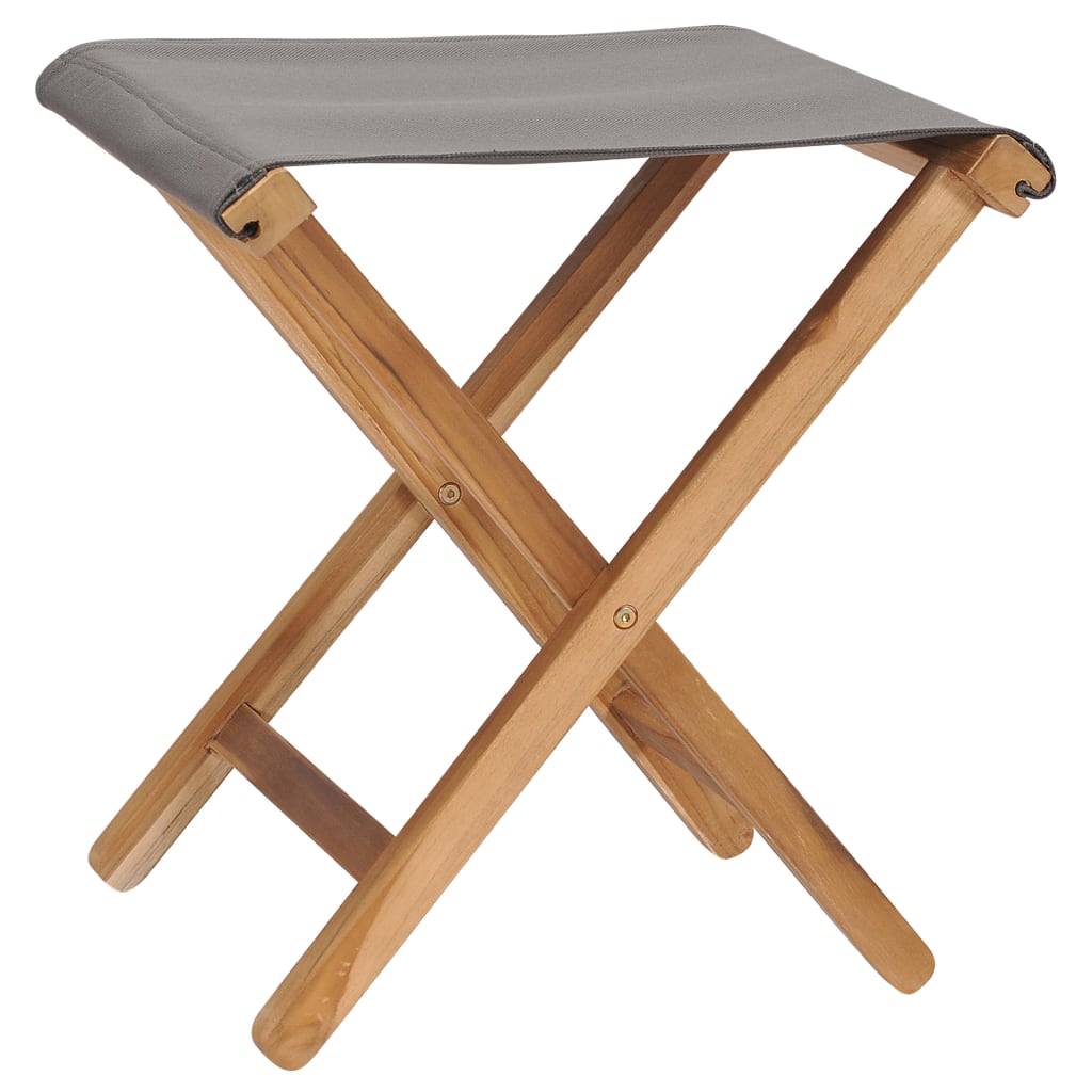 Stoelen inklapbaar 2 st massief teakhout en stof donkergrijs is nu te koop bij PeponiXL, paradijselijk wonen!