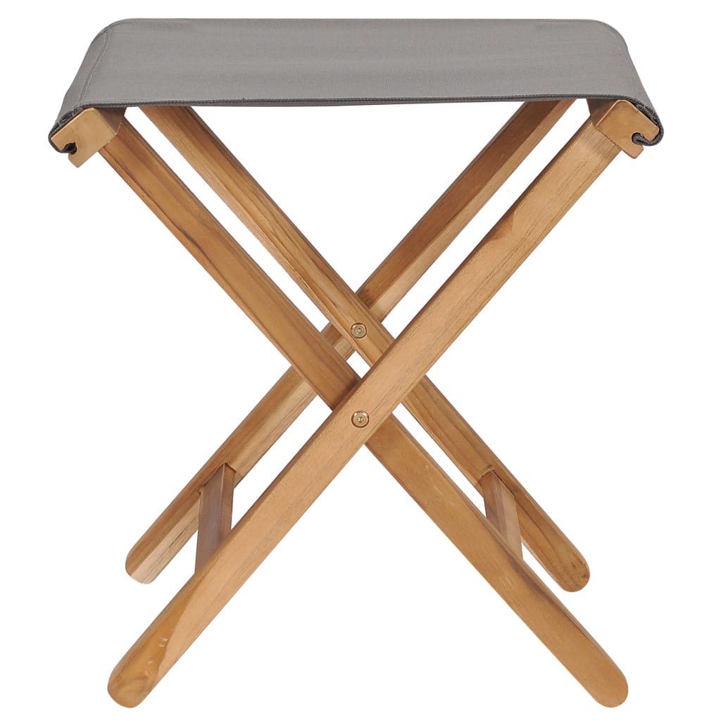 Stoelen inklapbaar 2 st massief teakhout en stof donkergrijs is nu te koop bij PeponiXL, paradijselijk wonen!