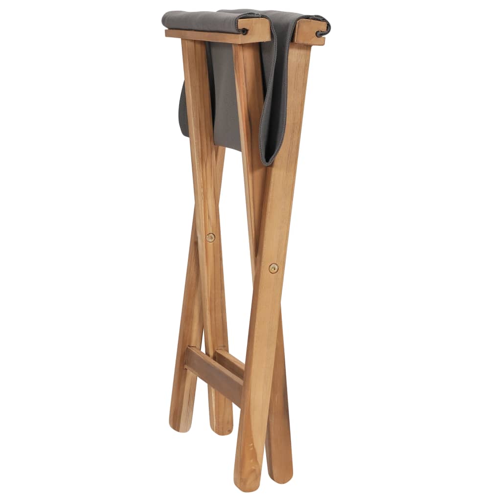Stoelen inklapbaar 2 st massief teakhout en stof donkergrijs is nu te koop bij PeponiXL, paradijselijk wonen!