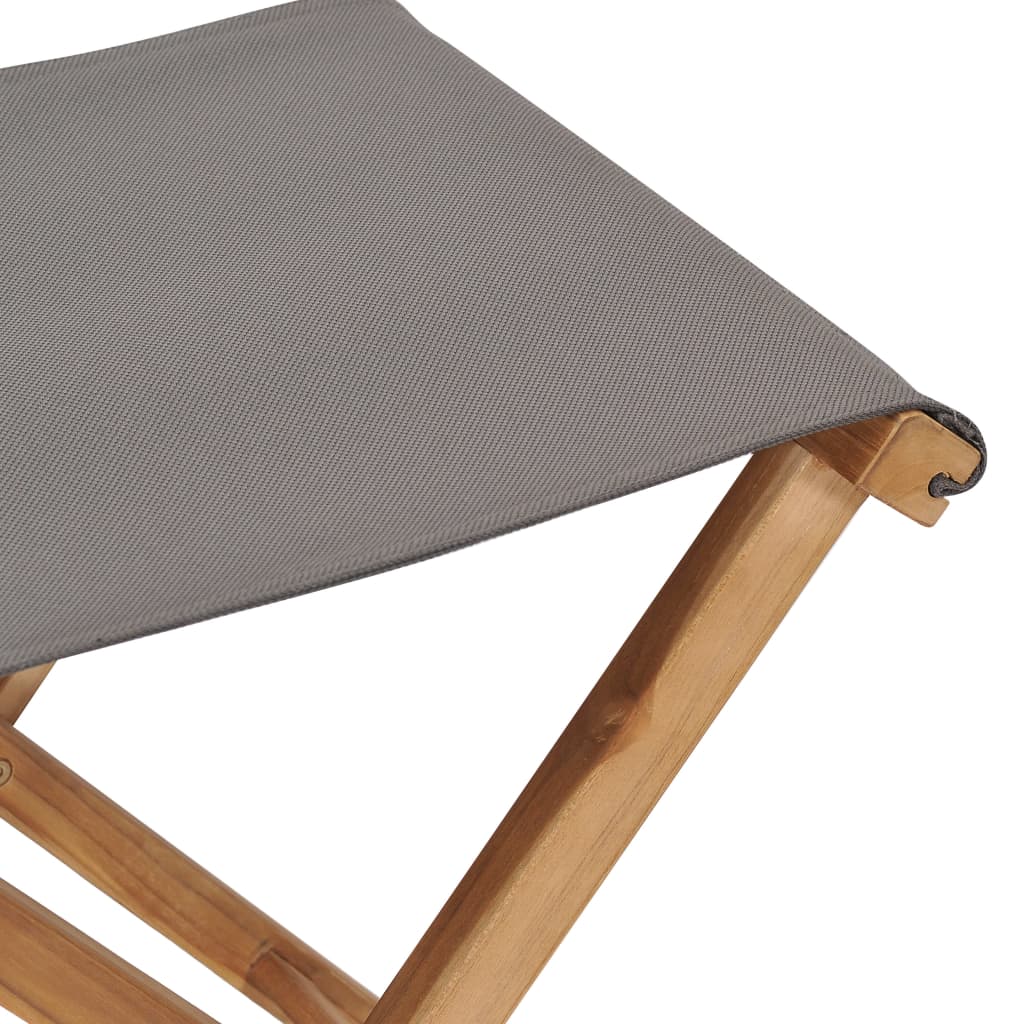 Stoelen inklapbaar 2 st massief teakhout en stof donkergrijs is nu te koop bij PeponiXL, paradijselijk wonen!