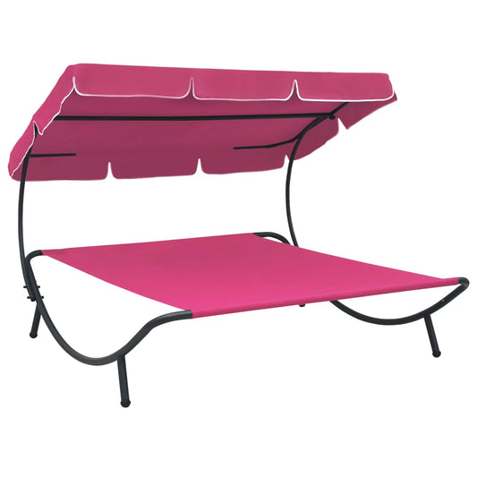 Loungebed met luifel roze is nu te koop bij PeponiXL, paradijselijk wonen!