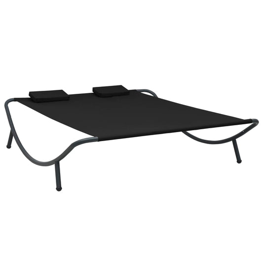 Loungebed stof zwart is nu te koop bij PeponiXL, paradijselijk wonen!