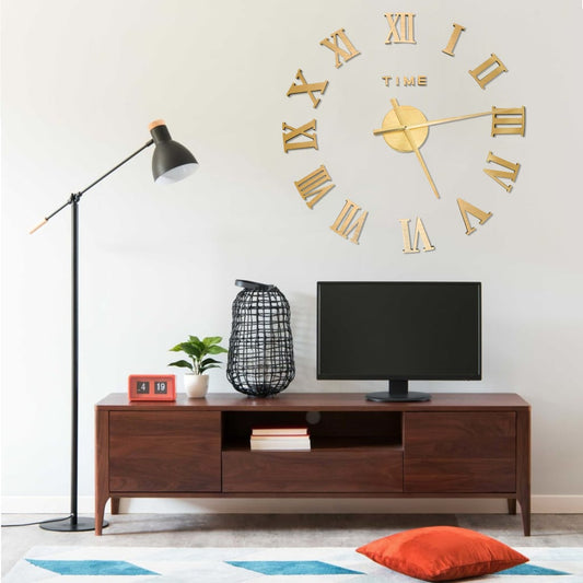 3D-wandklok modern XXL 100 cm goudkleurig is nu te koop bij PeponiXL, paradijselijk wonen!