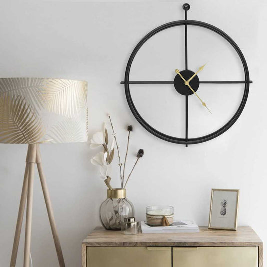 Wandklok 52 cm ijzer zwart is nu te koop bij PeponiXL, paradijselijk wonen!