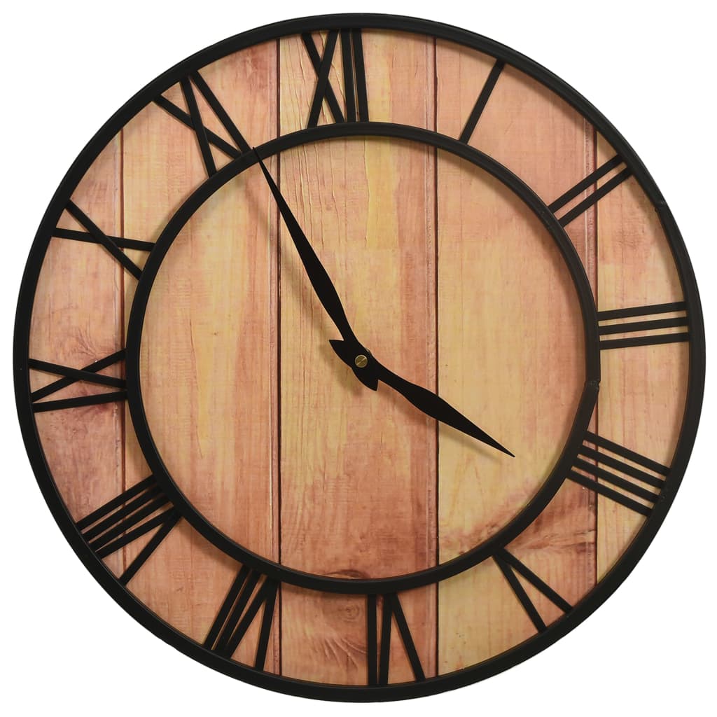 Wandklok 39 cm MDF en ijzer bruin en zwart is nu te koop bij PeponiXL, paradijselijk wonen!