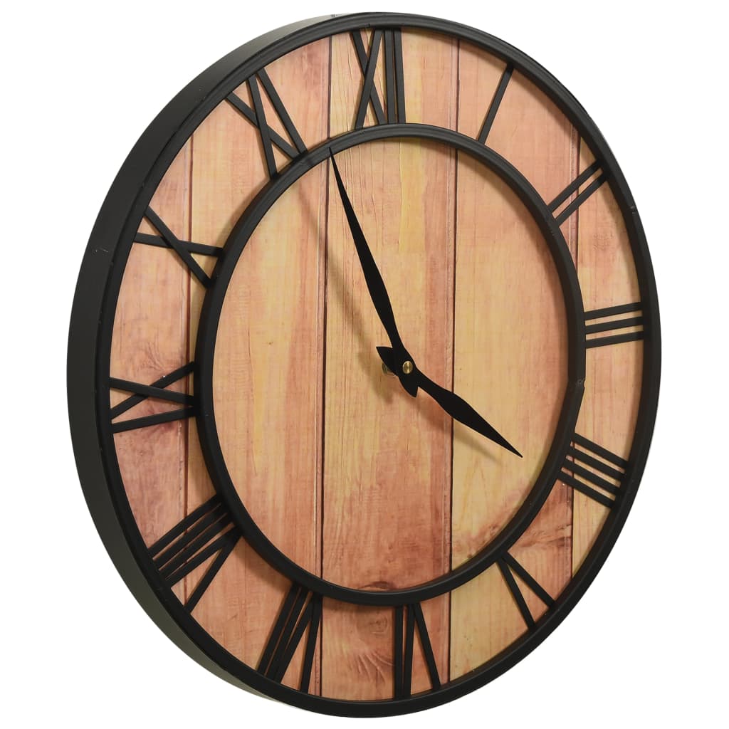Wandklok 39 cm MDF en ijzer bruin en zwart is nu te koop bij PeponiXL, paradijselijk wonen!