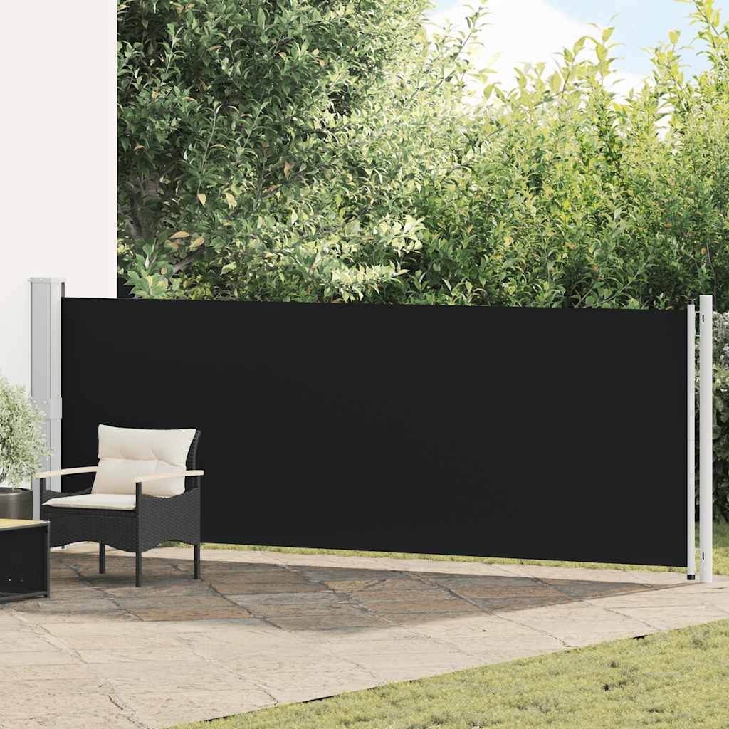 Tuinscherm uittrekbaar 140x600 cm zwart is nu te koop bij PeponiXL, paradijselijk wonen!
