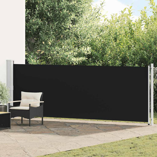 Tuinscherm uittrekbaar 140x600 cm zwart is nu te koop bij PeponiXL, paradijselijk wonen!