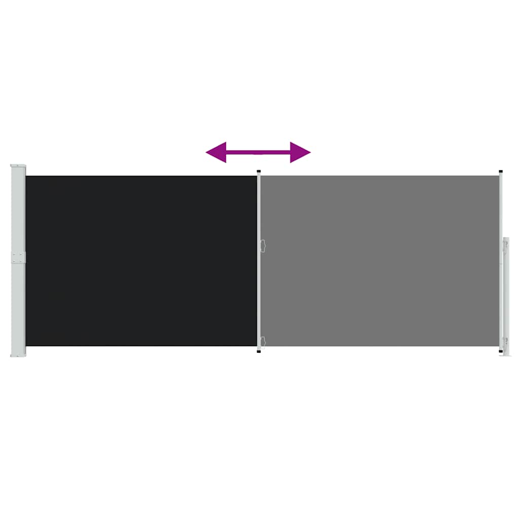 Tuinscherm uittrekbaar 180x500 cm zwart is nu te koop bij PeponiXL, paradijselijk wonen!