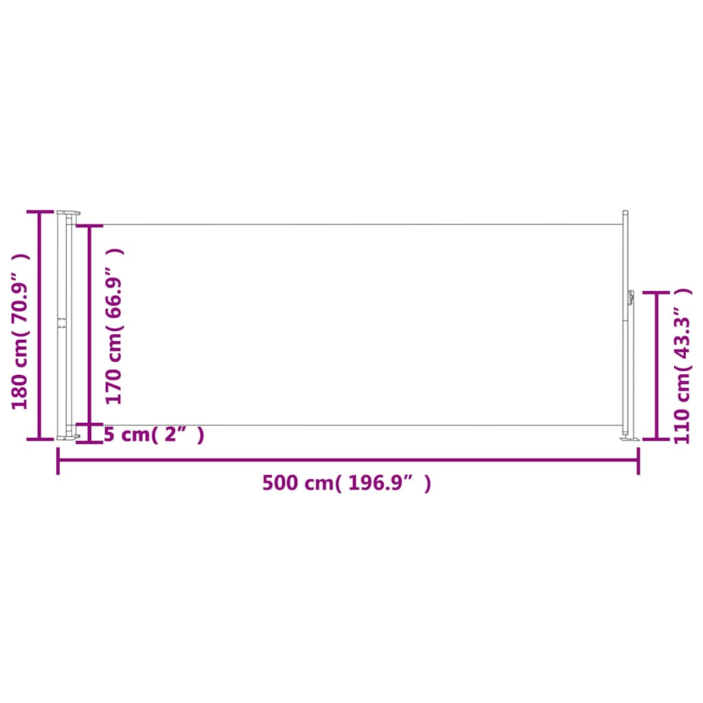 Tuinscherm uittrekbaar 180x500 cm blauw is nu te koop bij PeponiXL, paradijselijk wonen!