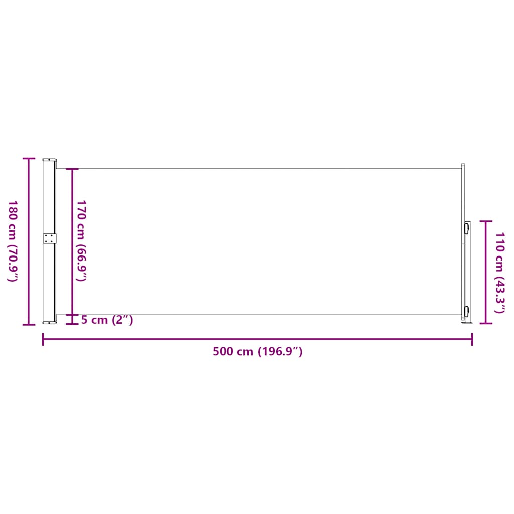 Tuinscherm uittrekbaar 180x500 cm rood is nu te koop bij PeponiXL, paradijselijk wonen!