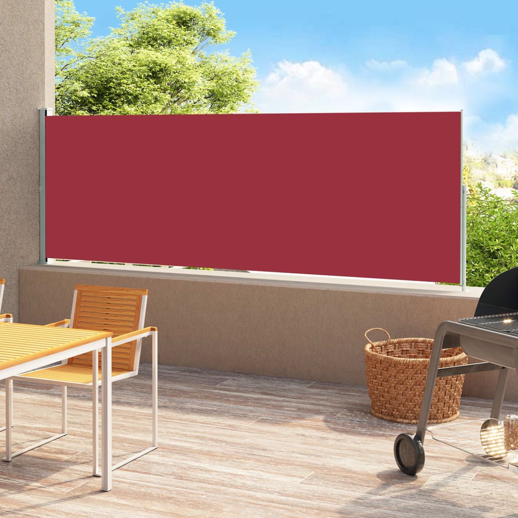 Tuinscherm uittrekbaar 180x500 cm rood is nu te koop bij PeponiXL, paradijselijk wonen!
