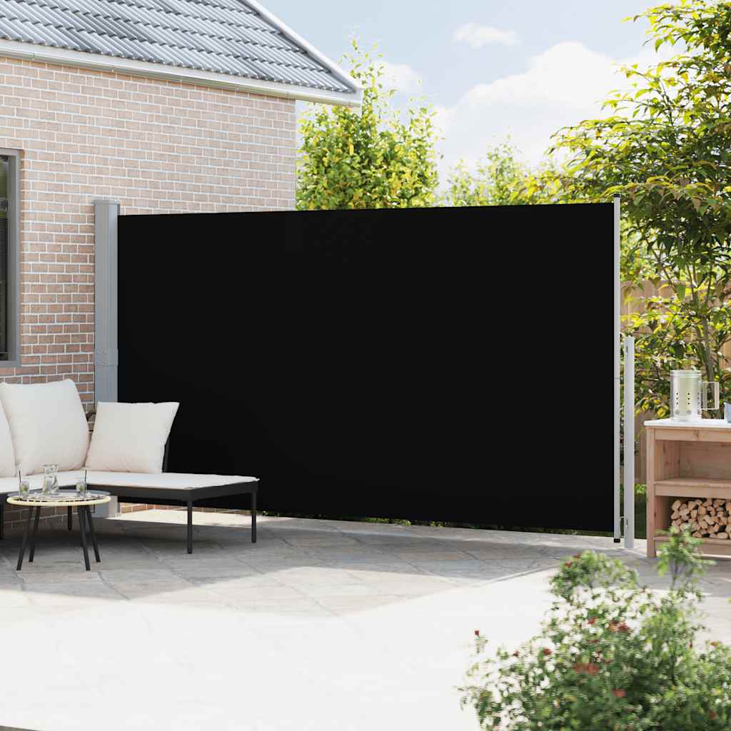 Tuinscherm uittrekbaar 200x500 cm zwart is nu te koop bij PeponiXL, paradijselijk wonen!