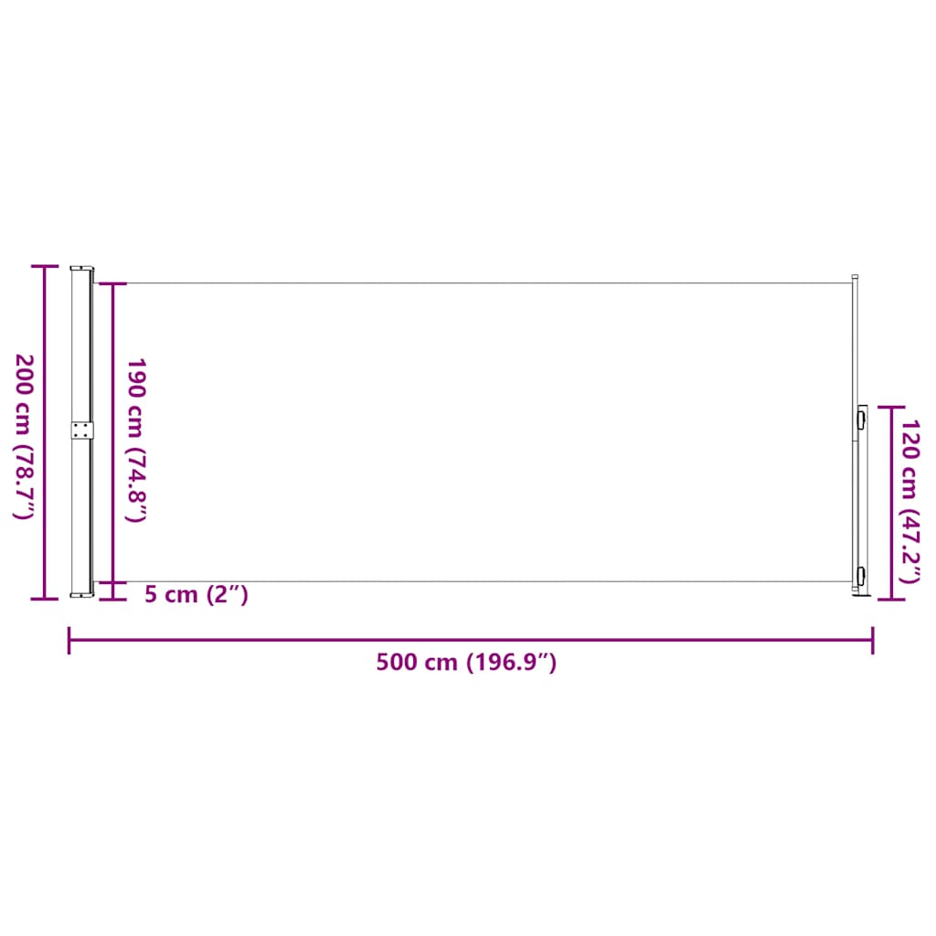 Tuinscherm uittrekbaar 200x500 cm zwart is nu te koop bij PeponiXL, paradijselijk wonen!
