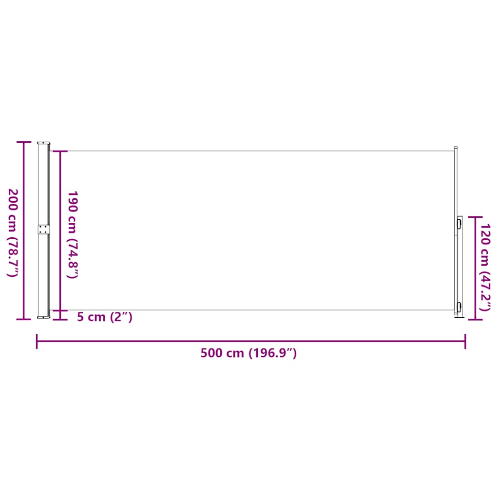 Tuinscherm uittrekbaar 200x500 cm grijs is nu te koop bij PeponiXL, paradijselijk wonen!