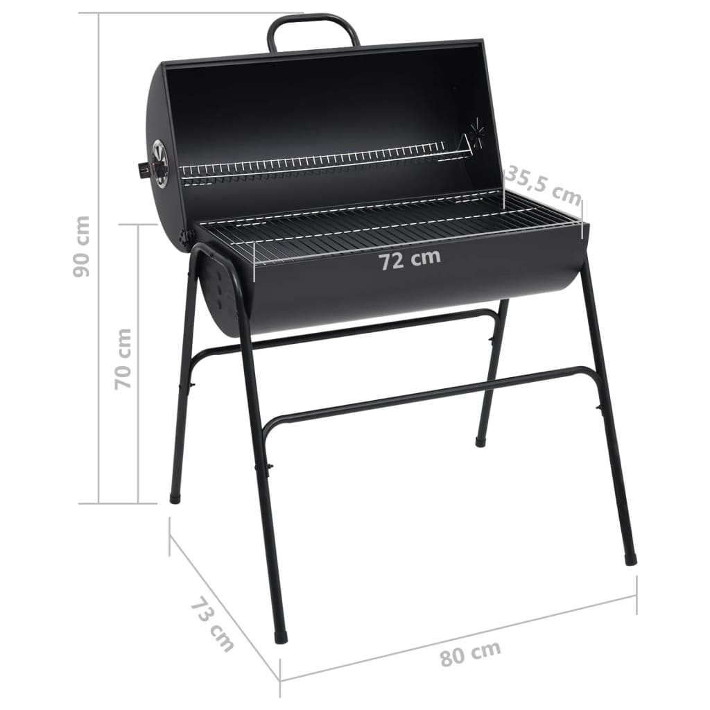 Barbecuevat met 2 kookroosters 80x95x90 cm staal zwart is nu te koop bij PeponiXL, paradijselijk wonen!