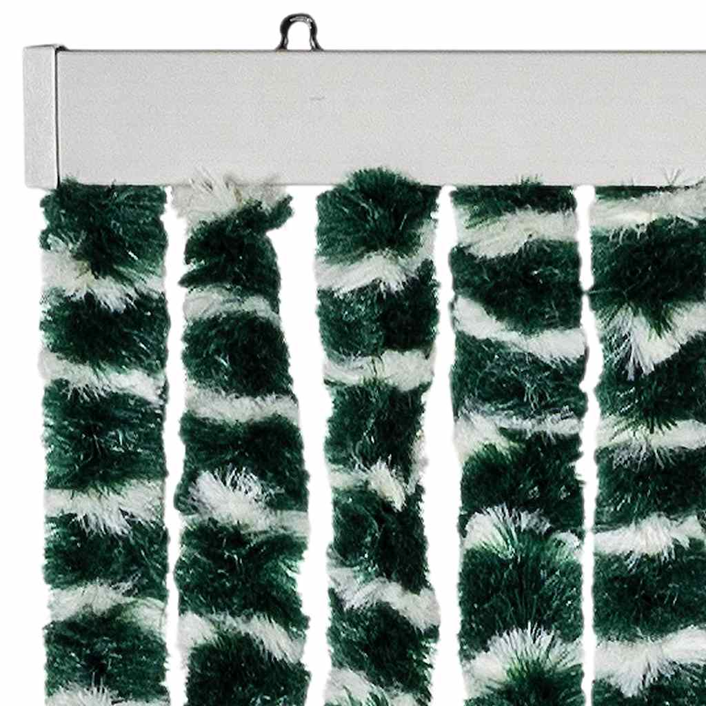 Vliegengordijn 56x185 cm chenille groen en wit is nu te koop bij PeponiXL, paradijselijk wonen!