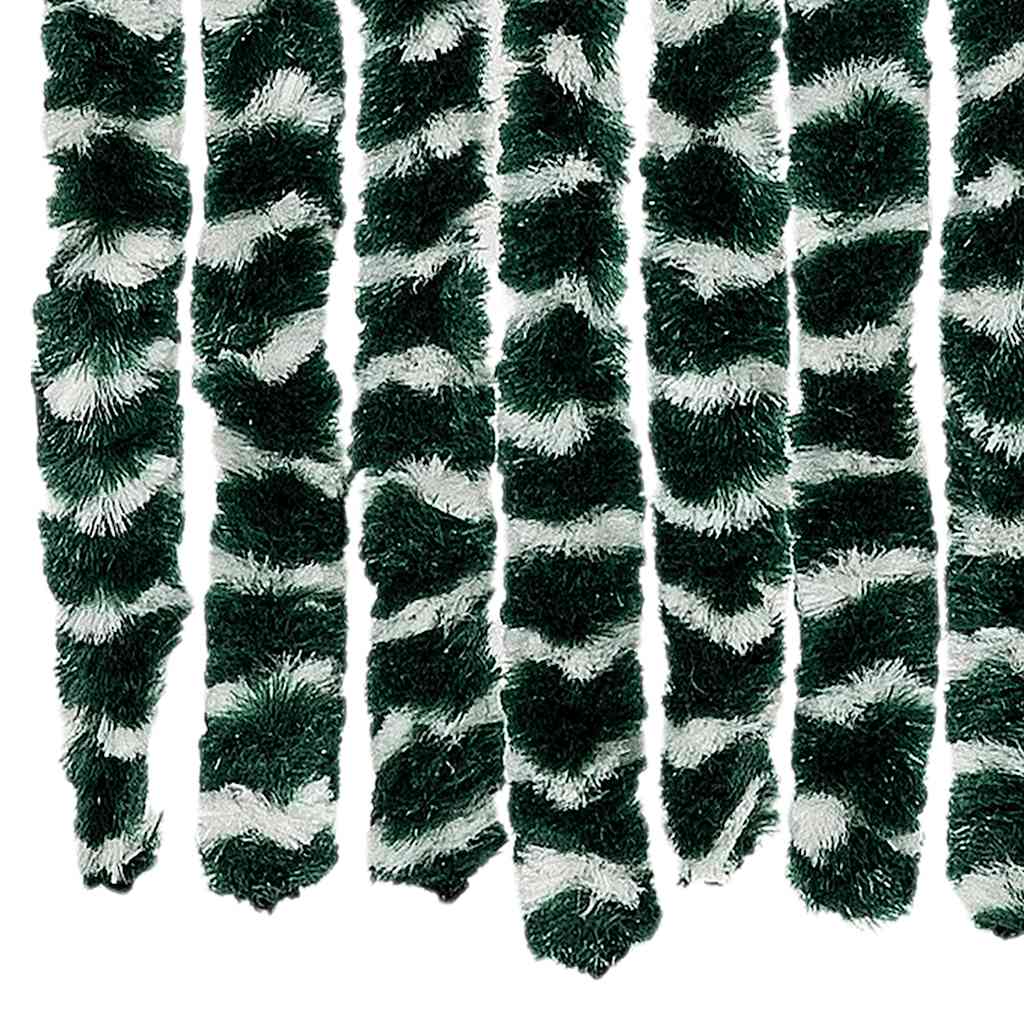 Vliegengordijn 56x185 cm chenille groen en wit is nu te koop bij PeponiXL, paradijselijk wonen!