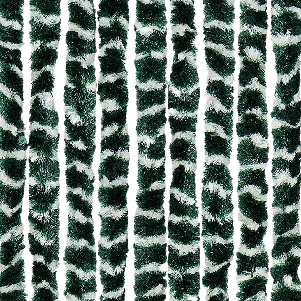 Vliegengordijn 56x185 cm chenille groen en wit is nu te koop bij PeponiXL, paradijselijk wonen!