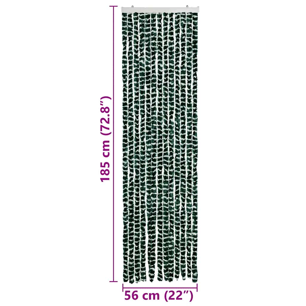 Vliegengordijn 56x185 cm chenille groen en wit is nu te koop bij PeponiXL, paradijselijk wonen!