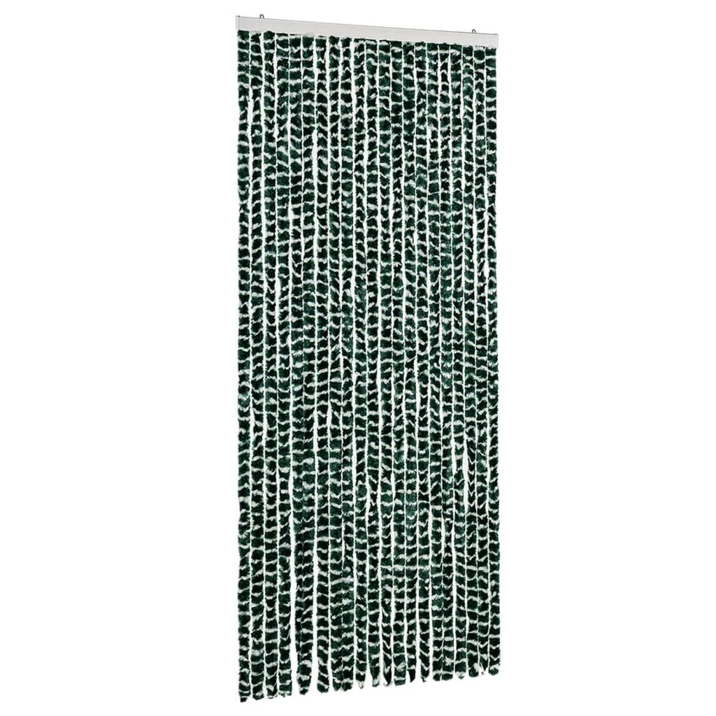 Vliegengordijn 90x220 cm chenille groen en wit is nu te koop bij PeponiXL, paradijselijk wonen!