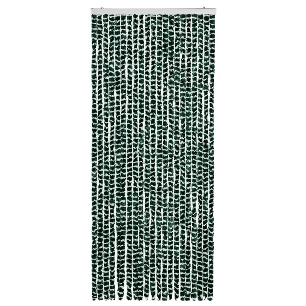 Vliegengordijn 90x220 cm chenille groen en wit is nu te koop bij PeponiXL, paradijselijk wonen!