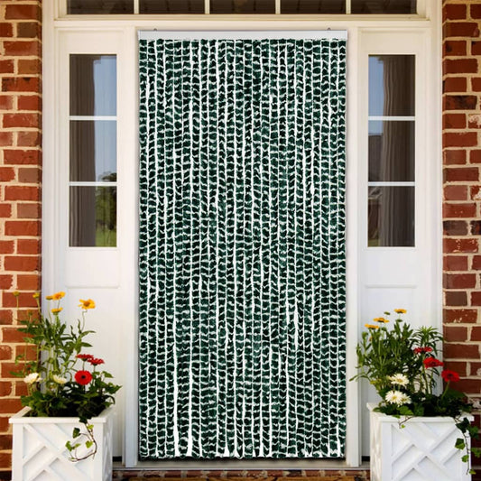 Vliegengordijn 100x220 cm chenille groen en wit is nu te koop bij PeponiXL, paradijselijk wonen!