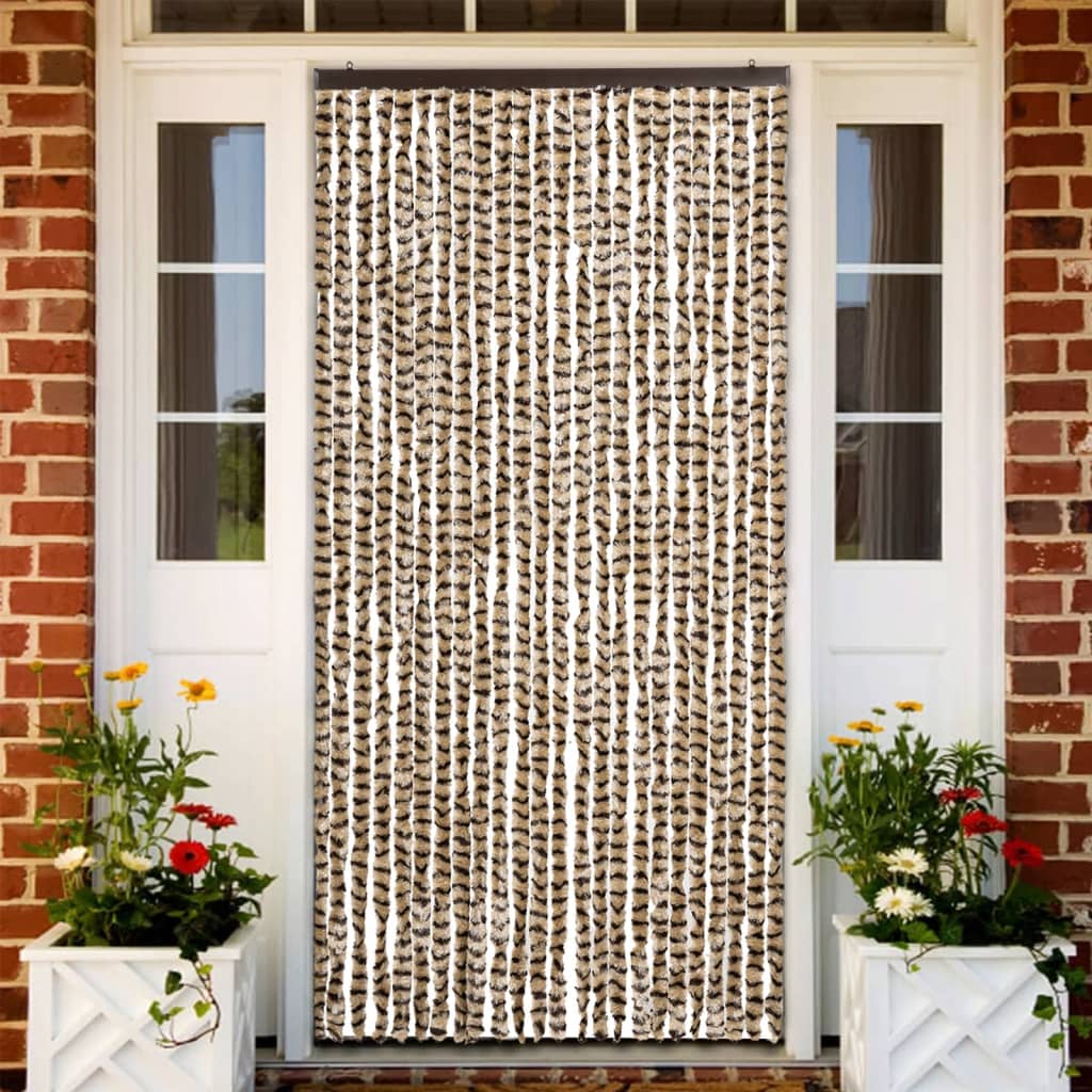Vliegengordijn 100x220 cm chenille beige en bruin is nu te koop bij PeponiXL, paradijselijk wonen!