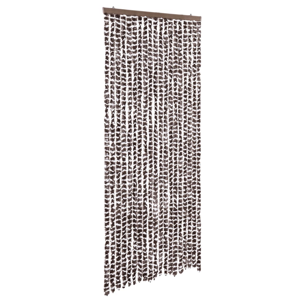 Vliegengordijn 56x185 cm chenille bruin en wit is nu te koop bij PeponiXL, paradijselijk wonen!