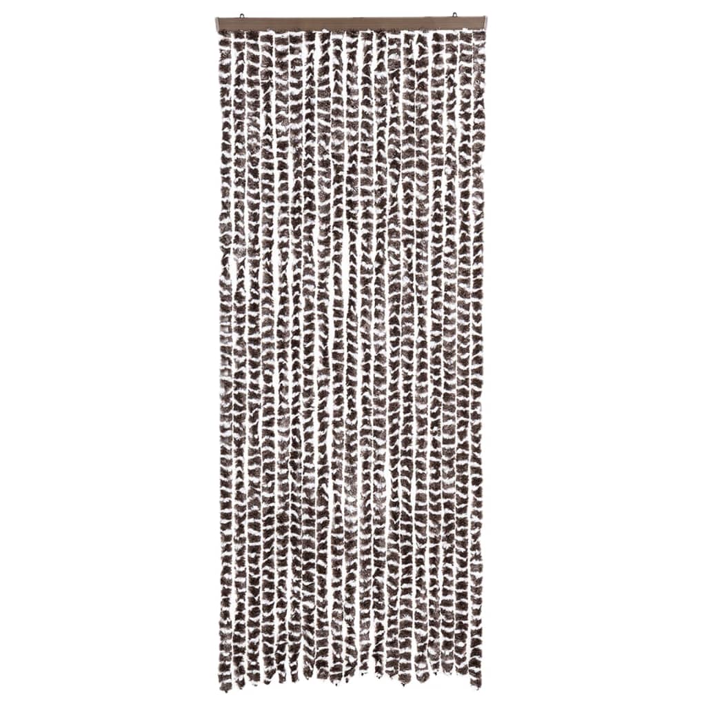 Vliegengordijn 56x185 cm chenille bruin en wit is nu te koop bij PeponiXL, paradijselijk wonen!