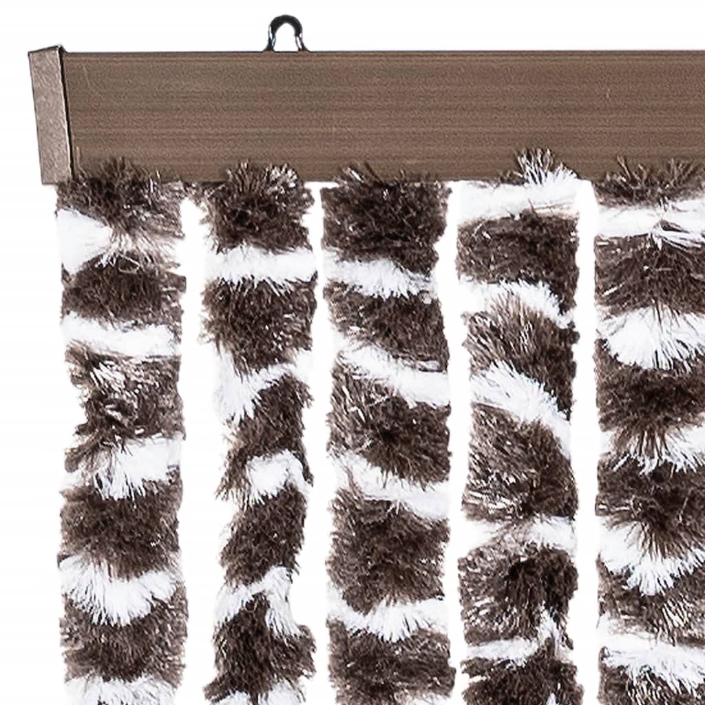 Vliegengordijn 56x185 cm chenille bruin en wit is nu te koop bij PeponiXL, paradijselijk wonen!