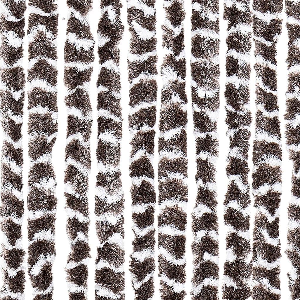 Vliegengordijn 56x185 cm chenille bruin en wit is nu te koop bij PeponiXL, paradijselijk wonen!