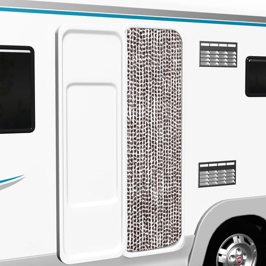 Vliegengordijn 56x185 cm chenille bruin en wit is nu te koop bij PeponiXL, paradijselijk wonen!