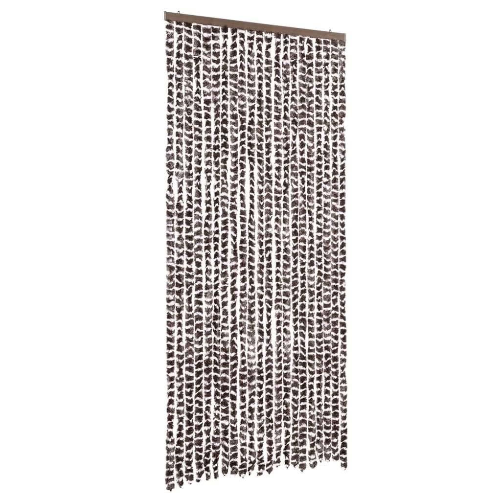Vliegengordijn 90x220 cm chenille bruin en wit is nu te koop bij PeponiXL, paradijselijk wonen!