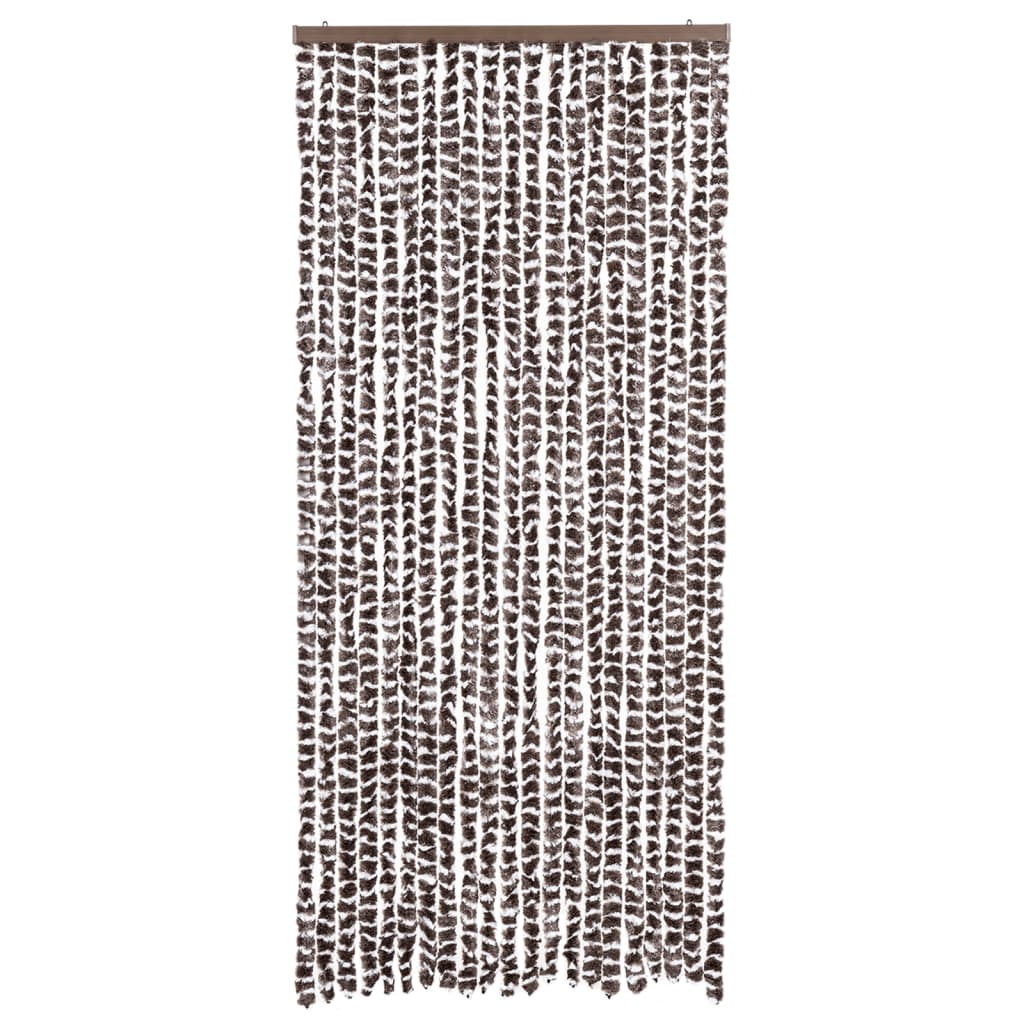 Vliegengordijn 90x220 cm chenille bruin en wit is nu te koop bij PeponiXL, paradijselijk wonen!