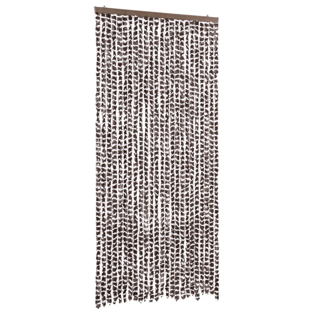 Vliegengordijn 100x220 cm chenille bruin en wit is nu te koop bij PeponiXL, paradijselijk wonen!