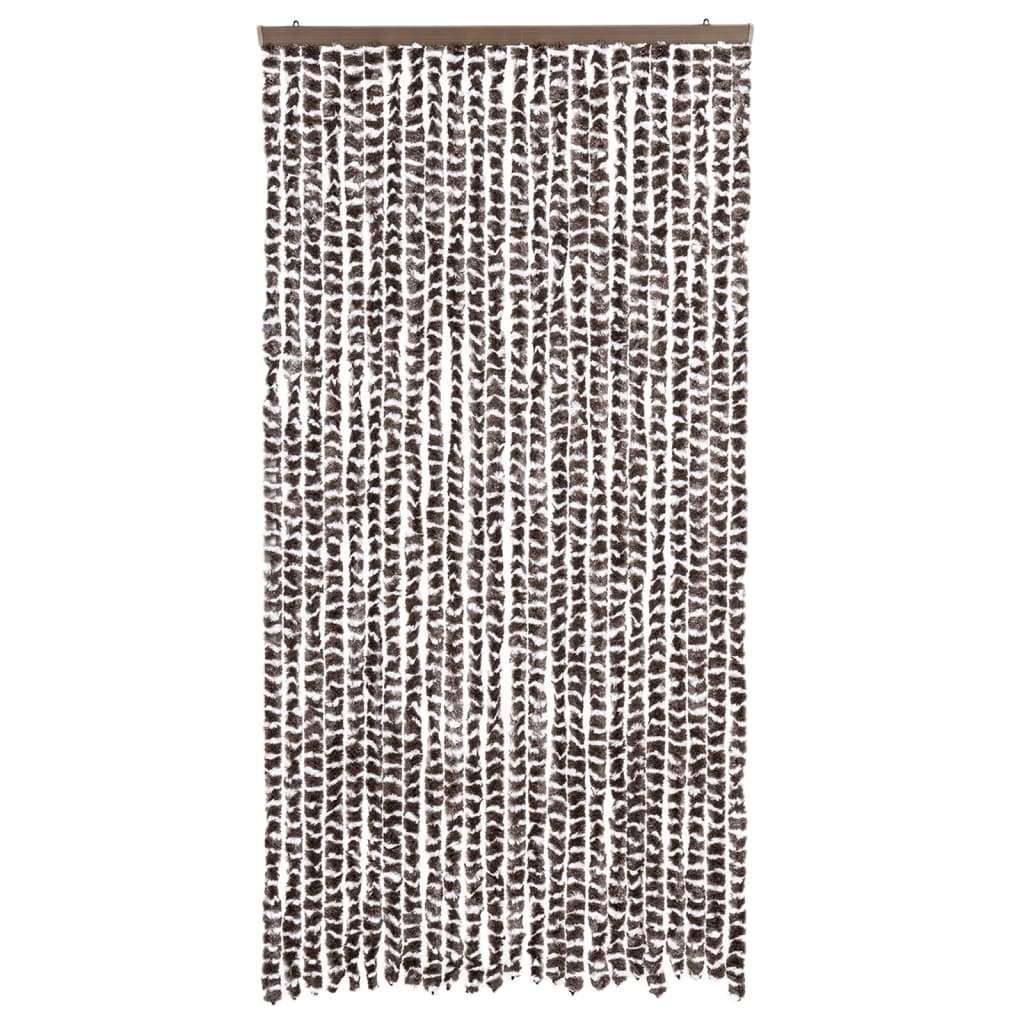 Vliegengordijn 100x220 cm chenille bruin en wit is nu te koop bij PeponiXL, paradijselijk wonen!