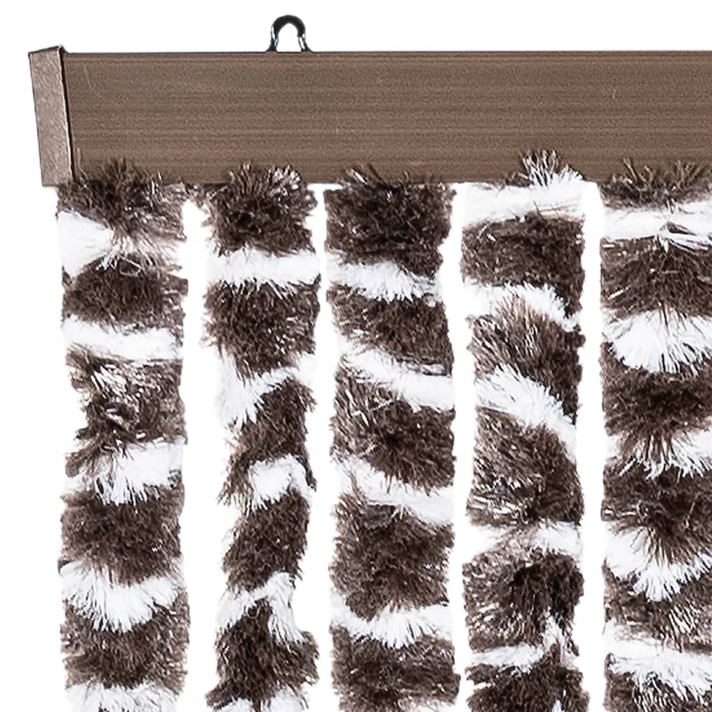 Vliegengordijn 100x220 cm chenille bruin en wit is nu te koop bij PeponiXL, paradijselijk wonen!