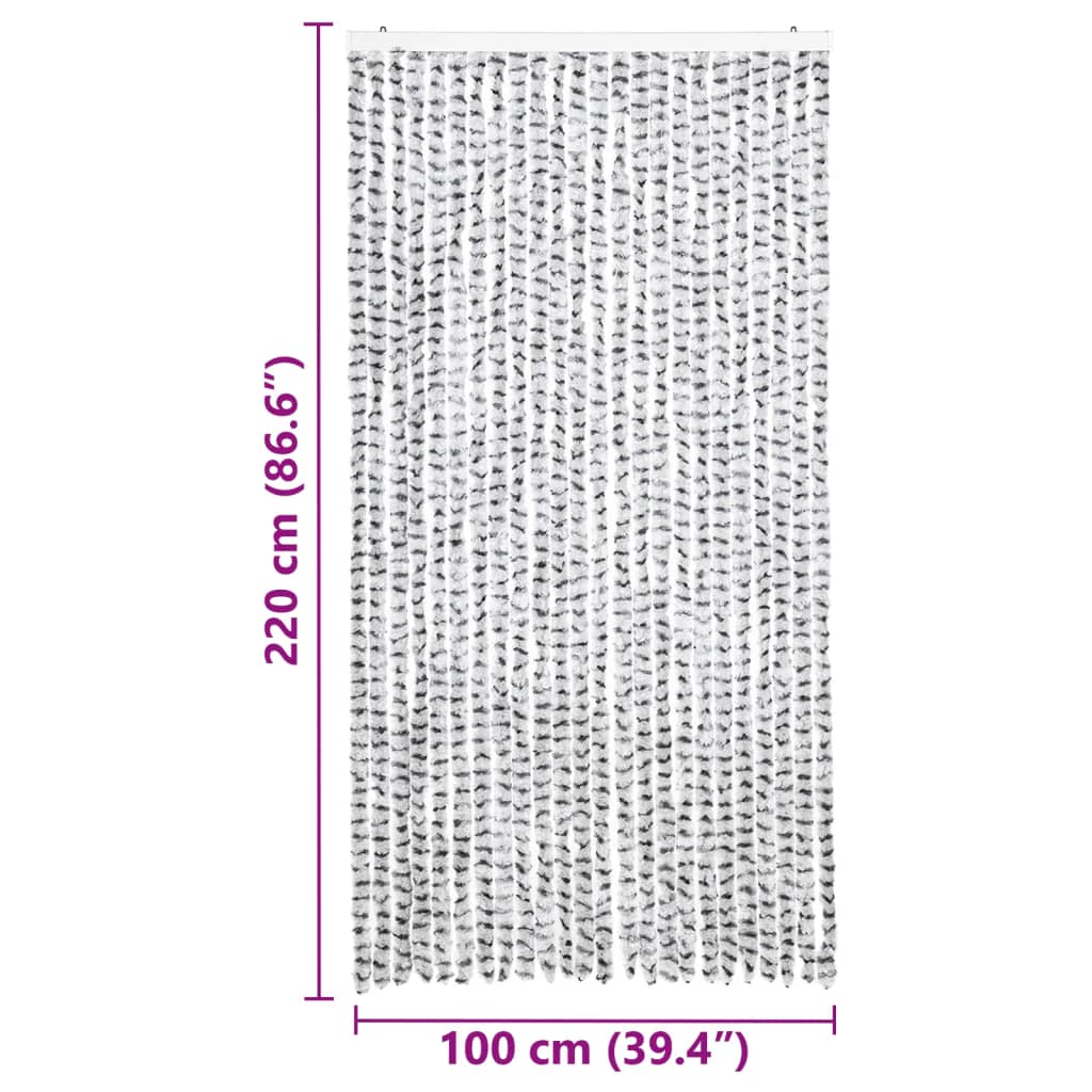 Vliegengordijn 100x220 cm chenille licht- en donkergrijs is nu te koop bij PeponiXL, paradijselijk wonen!