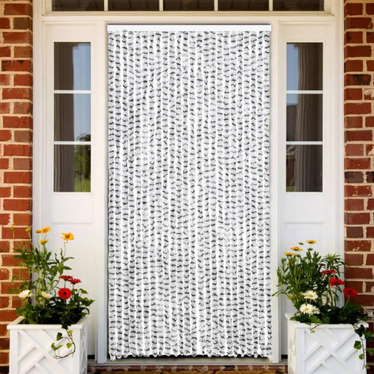 Vliegengordijn 100x220 cm chenille licht- en donkergrijs is nu te koop bij PeponiXL, paradijselijk wonen!