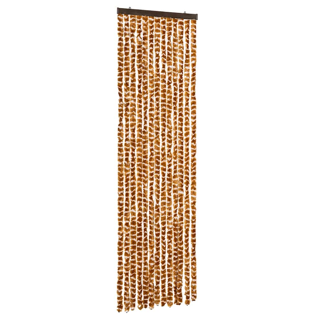 Vliegengordijn 56x185 cm chenille oker en wit is nu te koop bij PeponiXL, paradijselijk wonen!