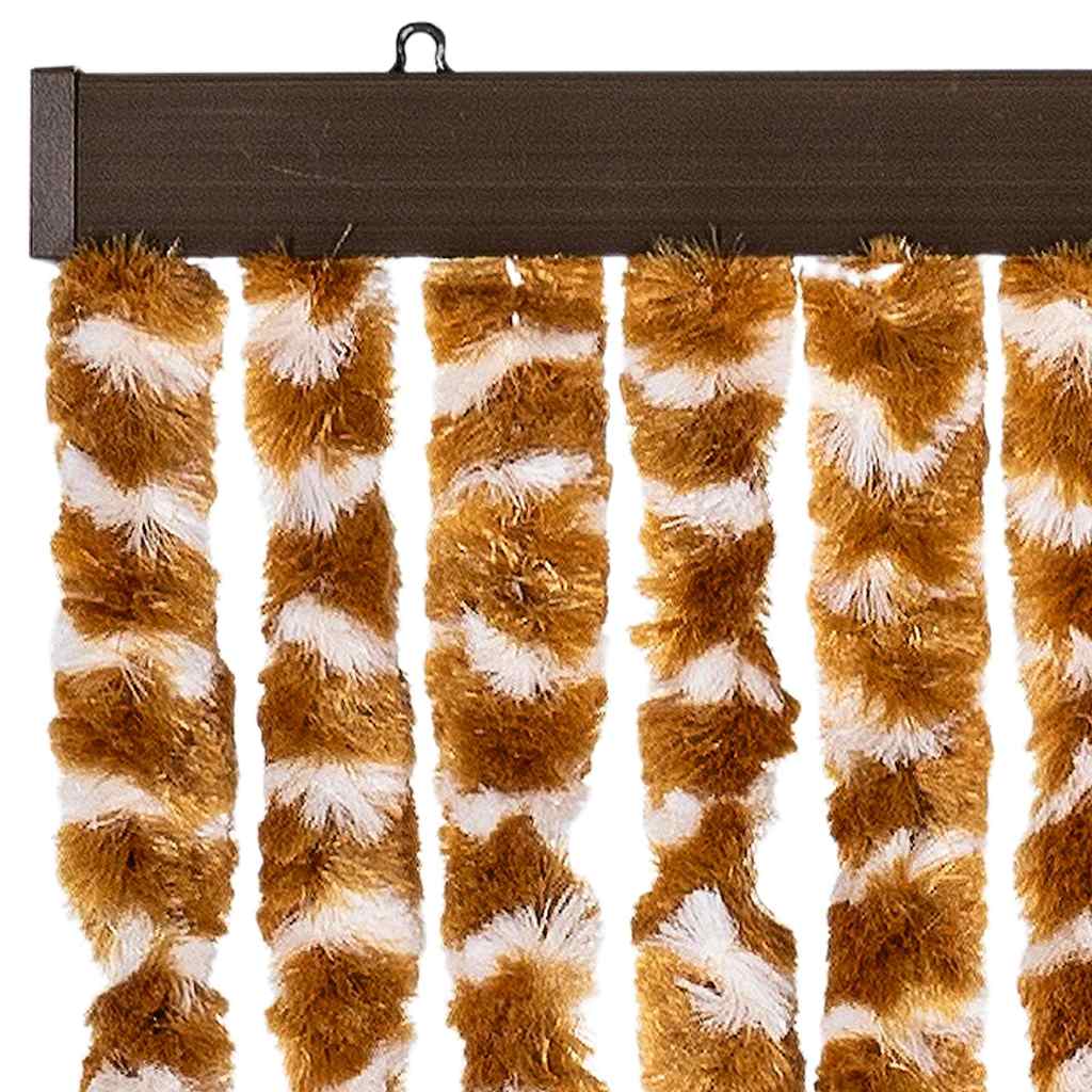 Vliegengordijn 56x185 cm chenille oker en wit is nu te koop bij PeponiXL, paradijselijk wonen!