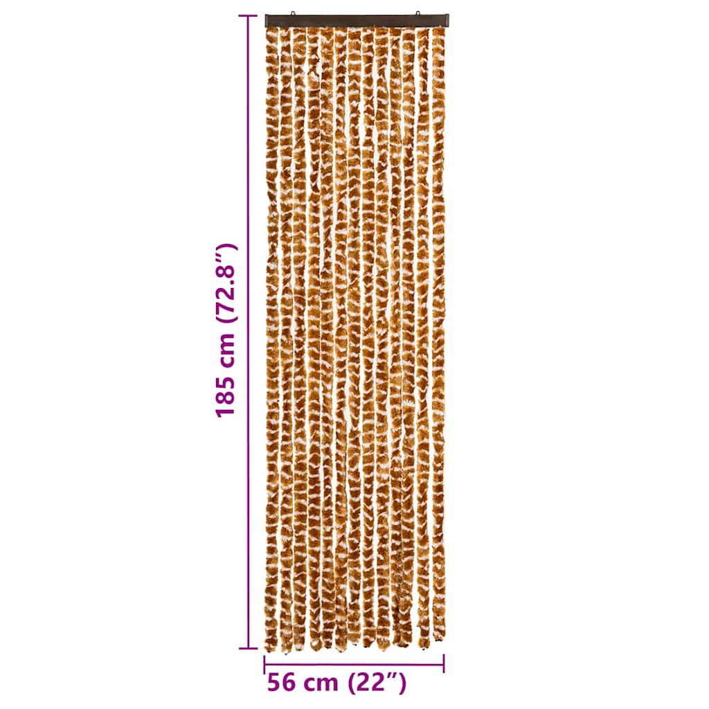 Vliegengordijn 56x185 cm chenille oker en wit is nu te koop bij PeponiXL, paradijselijk wonen!