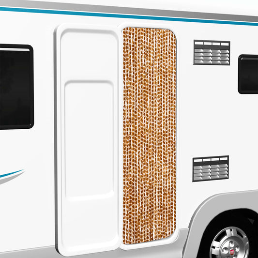 Vliegengordijn 56x185 cm chenille oker en wit is nu te koop bij PeponiXL, paradijselijk wonen!