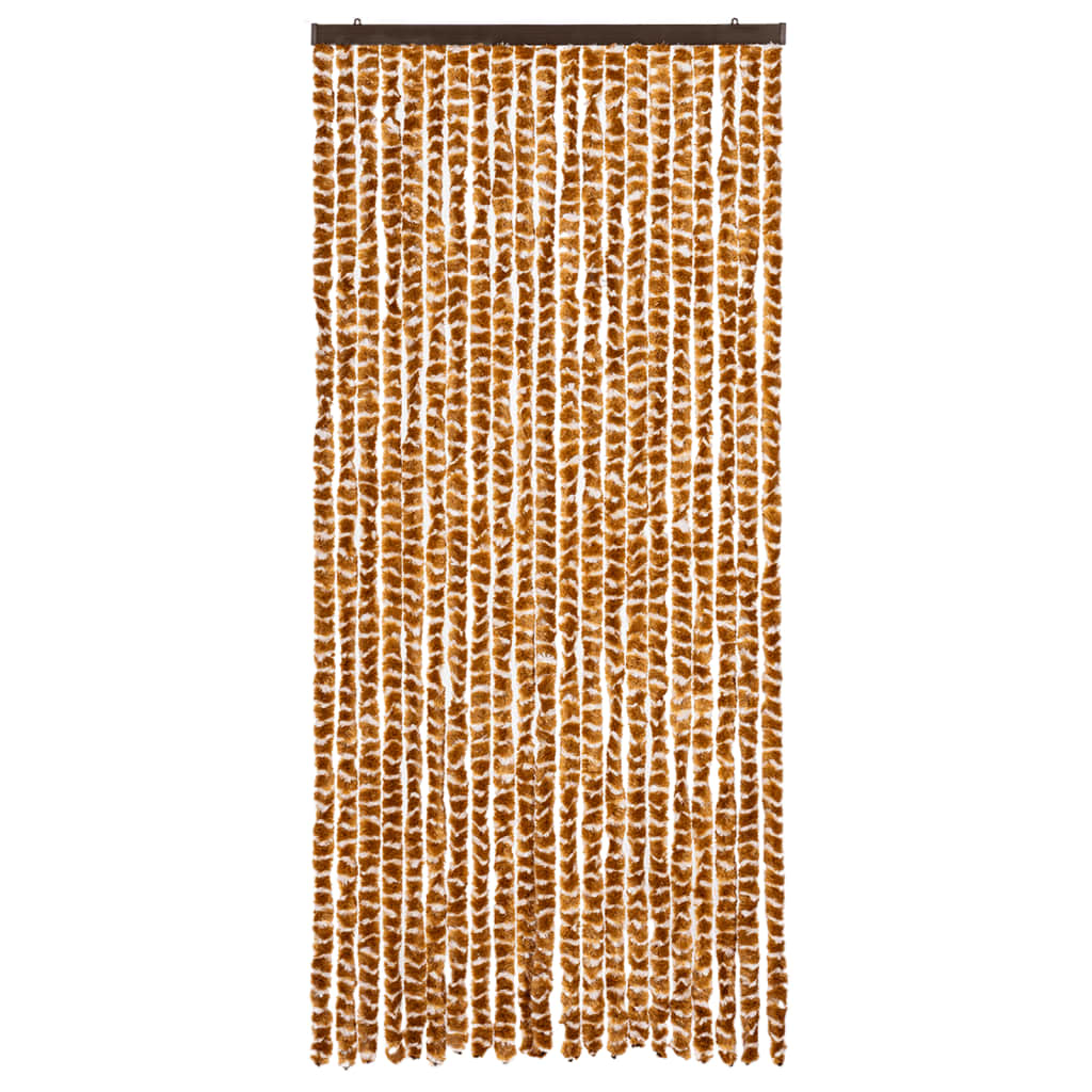 Vliegengordijn 90x220 cm chenille oker en wit is nu te koop bij PeponiXL, paradijselijk wonen!