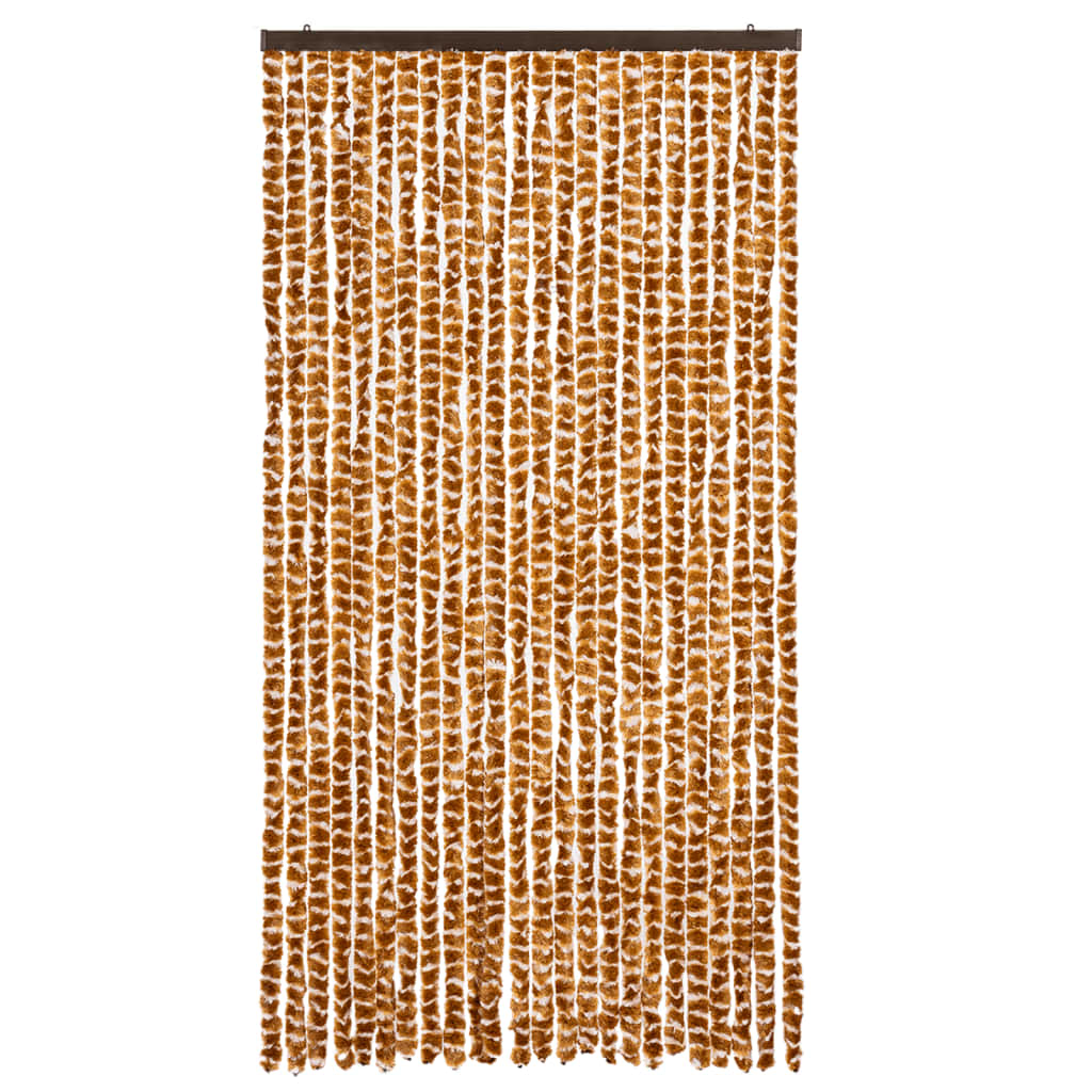 Vliegengordijn 100x220 cm chenille oker en wit is nu te koop bij PeponiXL, paradijselijk wonen!