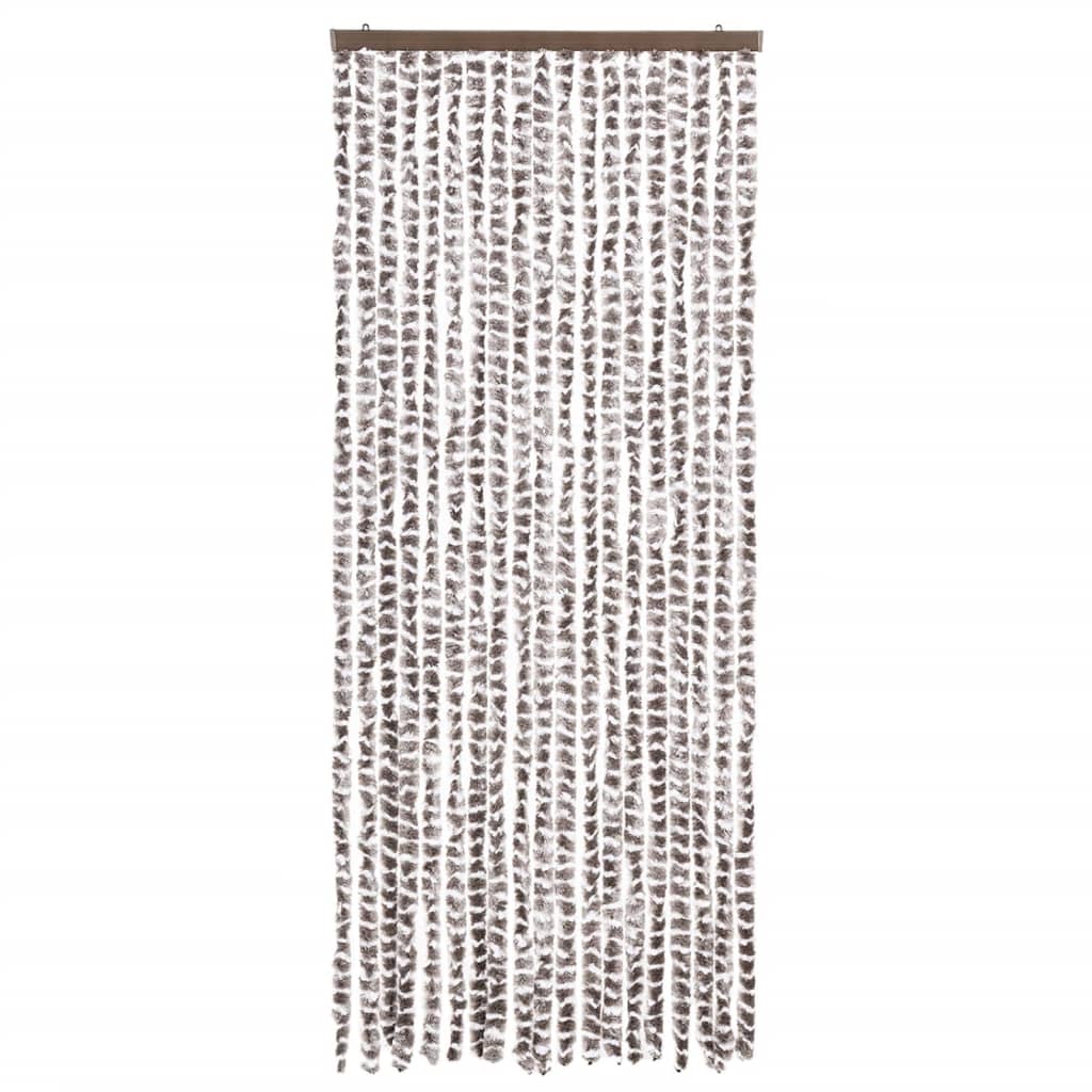 Vliegengordijn 56x185 cm chenille taupe en wit is nu te koop bij PeponiXL, paradijselijk wonen!