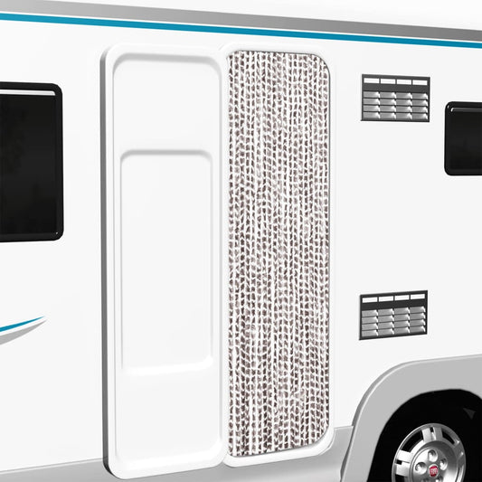 Vliegengordijn 56x185 cm chenille taupe en wit is nu te koop bij PeponiXL, paradijselijk wonen!