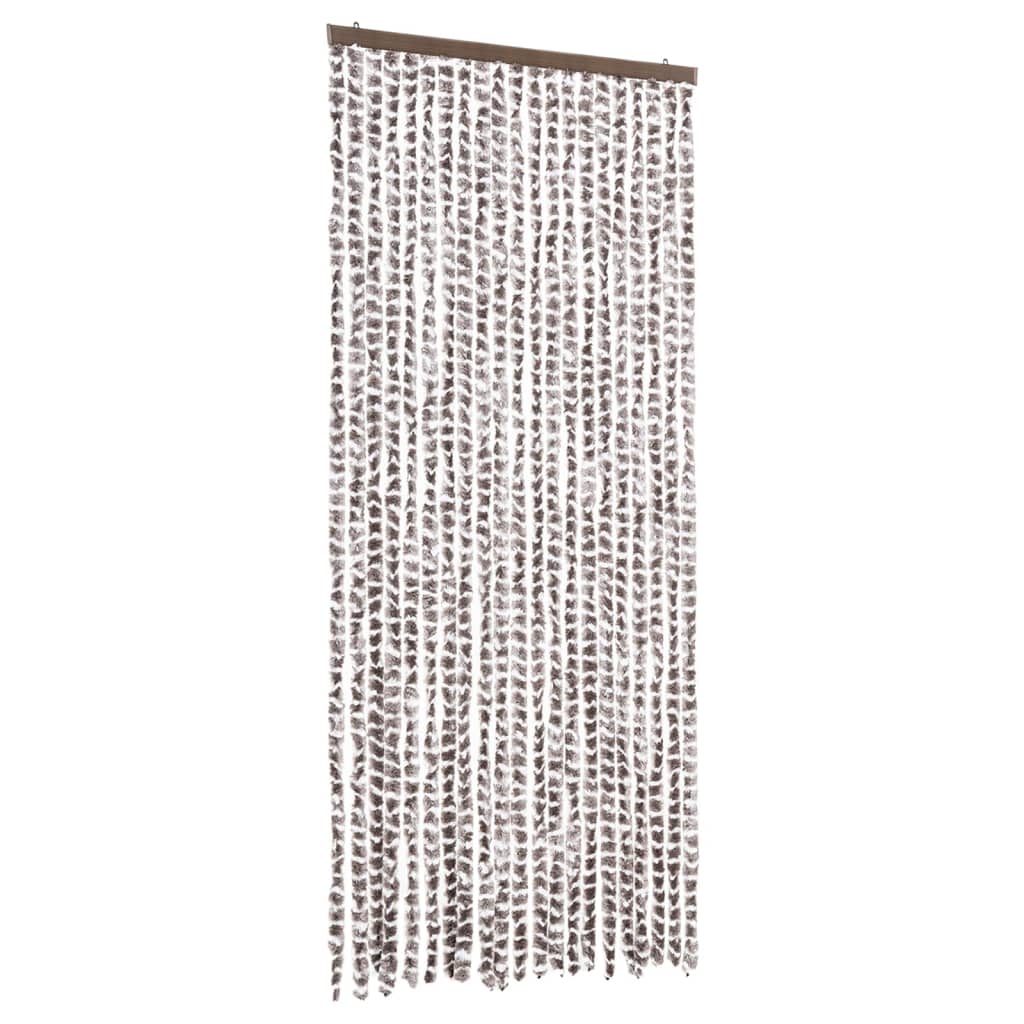 Vliegengordijn 90x220 cm chenille taupe en wit is nu te koop bij PeponiXL, paradijselijk wonen!